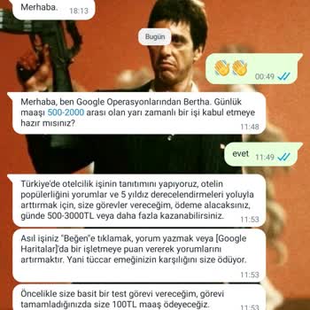 WhatsApp Google Mesajı