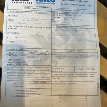 Fakir Ev Aletleri Servisin Yalan Beyanı Ve Değişimi Kabul Etmemesi