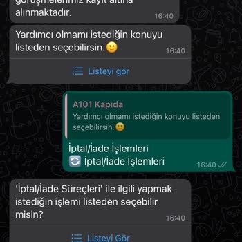 A-101 Kapında Ürün İptalinde Geri Ödeme Yapmıyor!