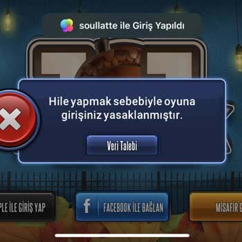 101 Okey Plus Hile Yapma Sebebiyle Oyuna Girişim Engellendi