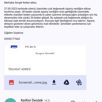 Keikei Kendi Ürününü İade Almıyor