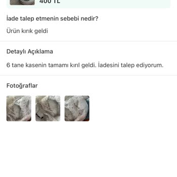 Dolap Kargoda Kırılan Ürüne İade