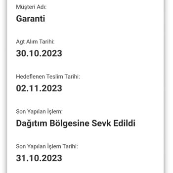Garanti BBVA Belirtilen Süre Doldu Kargom?