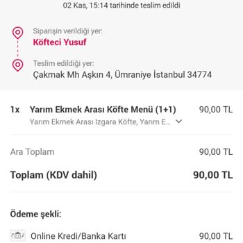 Yemeksepeti Sipariş Teslim Edilmedi