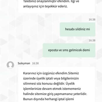Betist Üyelik İptal SMS E-posta Gelmesin