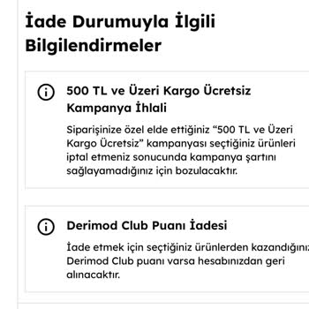 Derimod Firması Online Alınan Ürün İadesi