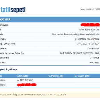 Tatilsepeti.com Ve Abant Yayla Butik Otel Anlayışsızlığı