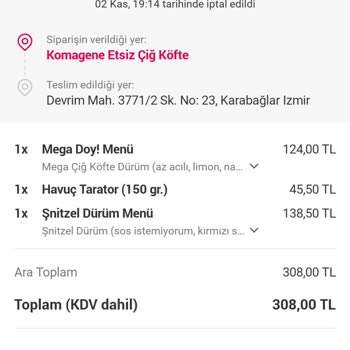 Komagene Sipariş İptali Ve Eksik Ürün Sorunu