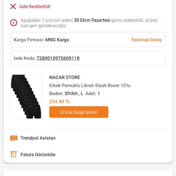 Trendyol Nacar Store Mağazası Kusurlu Ürününü İade Almıyor