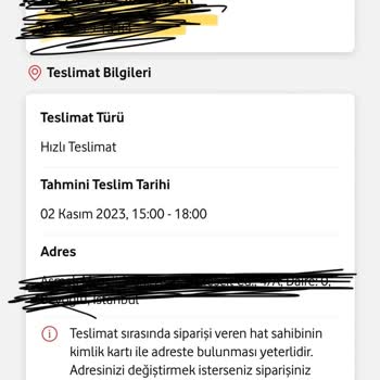Vodafone Fatura Ek Cihaz Siparişi Teslim Edilmedi