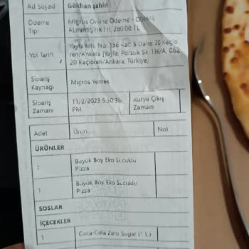 Sbarro Geç Teslimat Ve Buz Gibi Pizza
