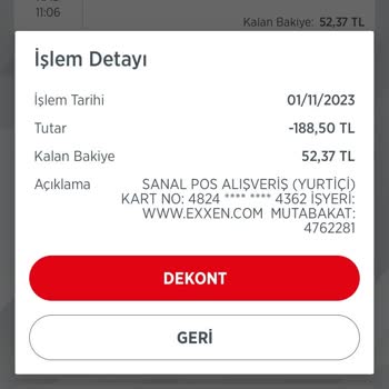 Exxen İzinsiz Para Çekme