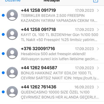 Türk Telekom İstenmeyen Mesajlar Alıyorum