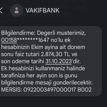 VakıfBank Fazla KMH Faizi Tahsil Edilmesi