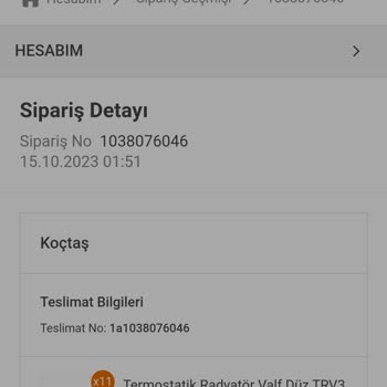 Koçtaş Siparişin İptal Edilip Fiyatın Yükseltilmesi