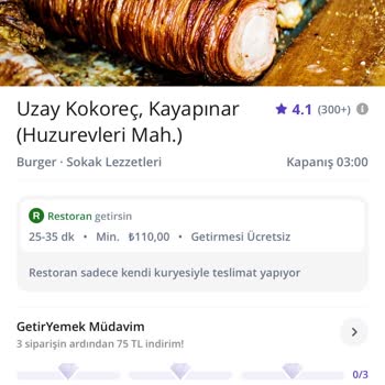 Getir Yemek Pişmanlıktır
