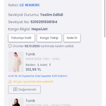 LC Waikiki Etiketsiz Ürün Gönderimi