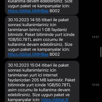 Turkcell 10 GB Aşım