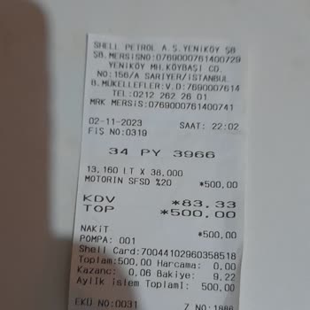 Shell Yeniköy (Sarıyer) Mazot Yerine Benzin Verebilirler