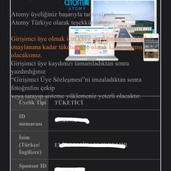 Atomy Üyeliğinizi Kutlarız Maili