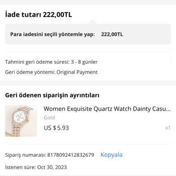 Aliexpress İademi Yatırmadı Hala