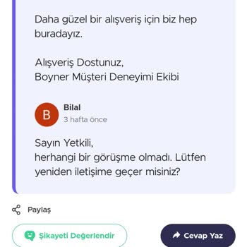 Boyner Problemli Ürünler Hakkında İşlem Yapmıyor