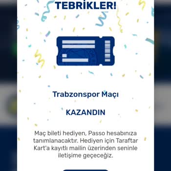Taraftarkart'dan Trabzonspor Maçı Kazandım Ama Hala Dönüş Yapan Yok