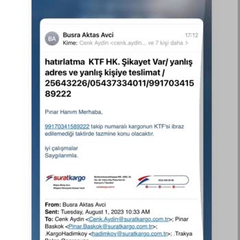 Sürat Kargo 4 Aydır Elime Ulaşmayan Kayıp Kargom