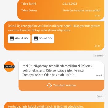 Trendyol Ücret İadem Yapılmıyor Deripabuc
