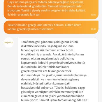 Trendyol Ücret İadem Yapılmıyor Deripabuc