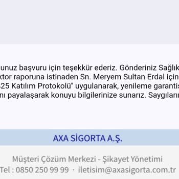 Axa Sigorta Tamamlayıcı Sağlık Sigortası Kısıtlı Sözleşme