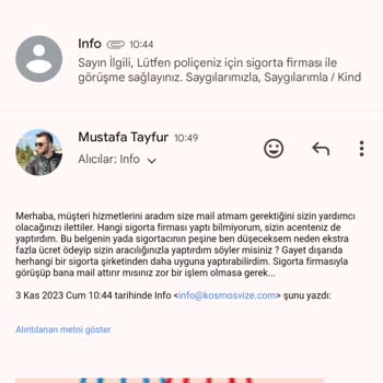 Kosmos Vize Hizmetleri Kosmos Müşteri Hizmetleri Kendi İşini Müşterilerine Yaptırıyor