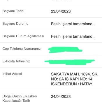 Aksa Gaz Güvence Bedelini İade Etmiyor.