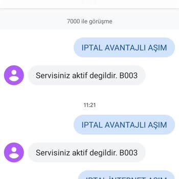 Vodafone İnternet Aşım İptal Uyarı