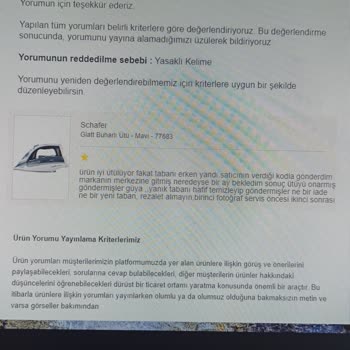 Trendyol Schafer Marka Ütü Sorunu