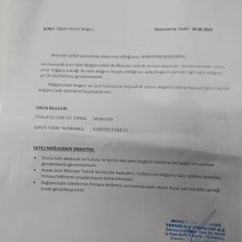 Teknosa Monster Notebook Değişip Raporu Geldiği Halde Ürün Değiştirilmiyor.