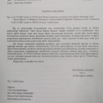 Milli Eğitim Bakanlığı (MEB) Devlet Okulu Aidat
