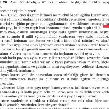 Milli Eğitim Bakanlığı (MEB) Devlet Okulu Aidat