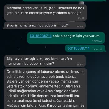 Stradivarius Defolu Ve Kullanılmış Ürün Gönderimi