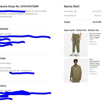 Nike Siparişim Teslim Edilmedi