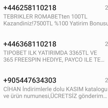 Vodafone Bahis SMS Bıktım