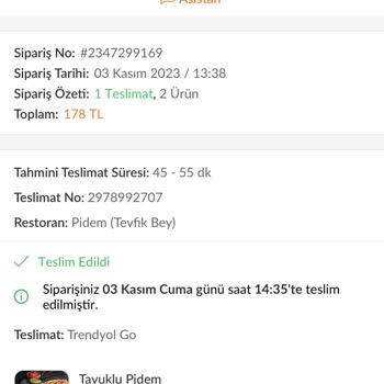 Trendyol Yemek Ürünümü Getirmedi Paramı Da İade Etmedi