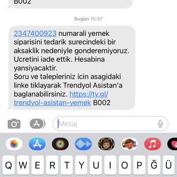 Trendyol Yemek Siparişim 1 Saat Bekletildikten Sonra İptal Edildi