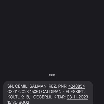 Öz Erciş Seyahat Van Çaldıran - Ağrı Eleşkirt Bilet Sorunu