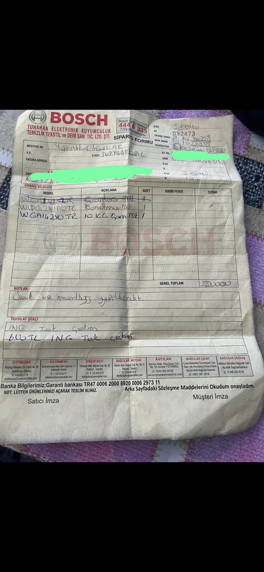 Bosch Washer Misdelivery & Service Issues Xolvie