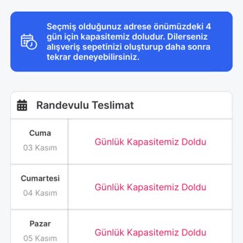 Migros Adres Kapasiteniz Doludur!