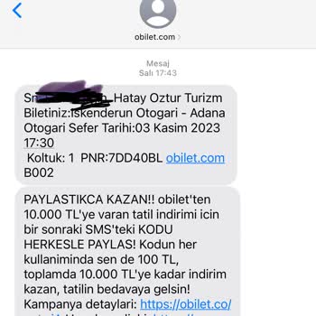 Obilet O Biletten Aldığım Öztur Otobüsünün Sorumsuzlukları
