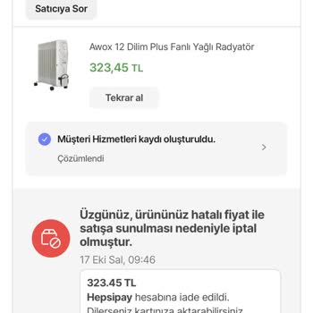 Hepsiburada 10 Gün Bekletip Sürekli Sipariş İptali Yapıyor