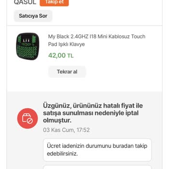 Hepsiburada 10 Gün Bekletip Sürekli Sipariş İptali Yapıyor
