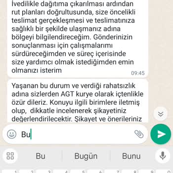 AGT Kurye (aynigunteslim.com) Ziraat Bankası Kartım Teslim Edilmiyor